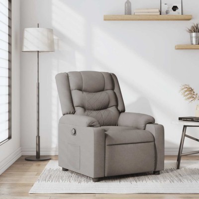 Gossi fotoliu rabatabil, gri taupe, material textil foto
