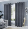 Draperie tip tesatura in cu inele gri, Madison, 150x265 cm, densitate 700 g/ml, Colette, 1 buc