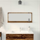 vidaXL Raft cu oglindă Lemn Vechi 90 x 10.5 x 37 cm Lemn compozit