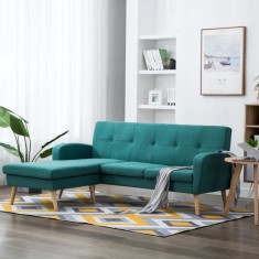 vidaXL Canapea &icirc;n formă de L, verde, 186x136x79 cm, tapițerie textilă