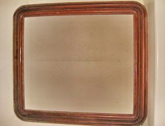 B293-I-Rama veche oglinda-tablou margini rotunde lemn anii 1900. Masiva, in stare buna, piesa de calitate. Marimi:exterior 57/ 51 cm. foto