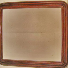 B293-I-Rama veche oglinda-tablou margini rotunde lemn anii 1900.