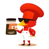 Cumpara ieftin Sticker decorativ, Chicken, Rosu, 76 cm, 8966ST, Oem