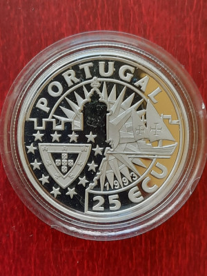 Moneda comemorativa - 25 ECU &amp;quot;Bartolomeu Dias&amp;quot;, Portugalia 1993 - A 3491 foto