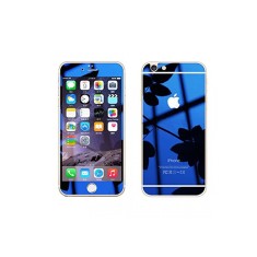 Folie Sticla iPhone 6 iPhone 6s Tuning Albastru Oglinda Fata+Spate Tempered Glass Ecran Display LCD