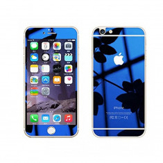 Folie Sticla iPhone 6 iPhone 6s Tuning Albastru Oglinda Fata+Spate Tempered Glass Ecran Display LCD