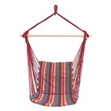 Hamac de Balcon cu Dungi Multicolore și Pernă, CMCLASS