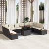 VidaXL Set de masă pentru grădină 11 pcs Negru și Bej 100 x 55 x 73 cm 3350104