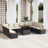 Cumpara ieftin Set de canapele pentru grădină 11 pcs Negru Rattan poli