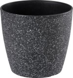 Ghiveci Strend Pro Stone, efect piatra, negru, 23x20,5 cm
