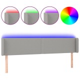 Cumpara ieftin Tablie de pat cu LED, gri deschis, 203x16x78/88 cm, textil