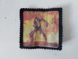 Emblema veche anii 90 W.A.S.P. formatie rock, cauciucat, 8x8cm, originala