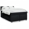 VidaXL Pat box spring cu saltea, negru, 140x190 cm, textil 3285885