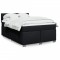 vidaXL Pat box spring cu saltea, negru, 140x190 cm, textil 3285885