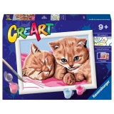Cumpara ieftin Ravensburger - CreArt pictura pe numere pentru copii pisicute prietene