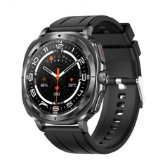 Smartwatch iSEN ET492, Curea silicon negru, 1.43 AMOLED HD, HRV, ECG, Monitorizare sanatate, Functii sport, Bluetooth Call, 380 mAh, Android 5.0 or iO