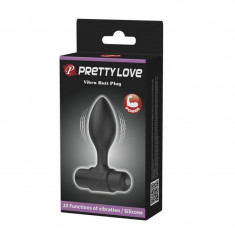 Dop Anal cu Vibratii, Butt Plug Black