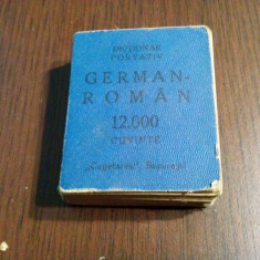 DICTIONAR PORTATIV - GERMAN-ROMAN - M. -Em. Haimann -1940, 528p.(12.000 cuv.)