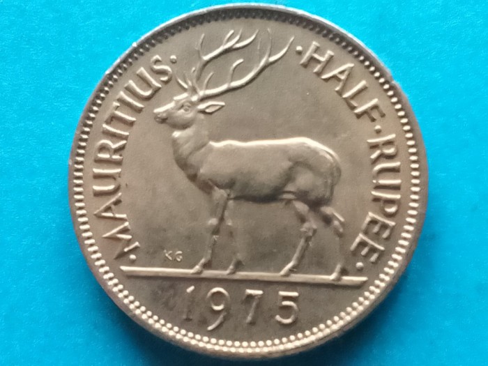 MAURITIUS-HALF RUPEE 1975