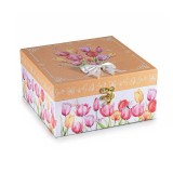 Cutie bijuterii lemn multicolor Flowers cm 20 x 20 x 10 H