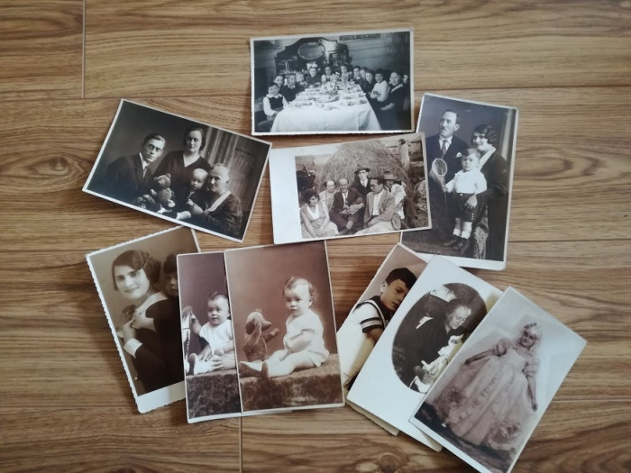 Lot 10 foto vechi, Cernăuți, 1930, fam. evrei Muhldorf, ateliere Jacob Brull