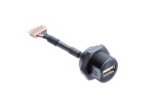 Cablu-adaptor USB A soclu 5pin, 0.5m, IP68 - AMPHENOL LTW