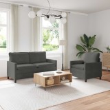 vidaXL Set de canapea 2 pcs Gri &icirc;nchis Țesătură 3417084