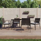 Set 4 Scaune Gradina Gossi Maro Poliratan cu Perne, 56.5x57x83 cm, Otel, Exterior, Rezistent UV
