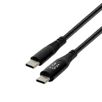 Cablu de incarcare USB-C - USB-C 1.2m 100W QC /PD /PPS si contor de energie LED Home USBCC100PM foto