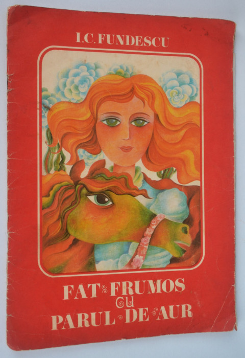 Carte povesti -Fat Frumos cu Parul de Aur -I. C. Fundescu- Format Mare 1975