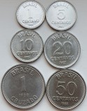 Set 6 monede Brazilia 1, 5, 10, 20, 50 centavos 1 cruzado 1986 - 1988 UNC - A024, America Centrala si de Sud