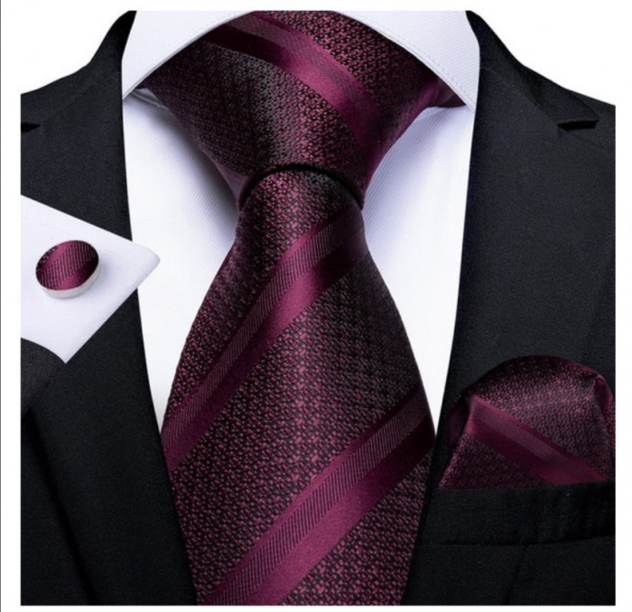 Set cravata + batista + butoni - matase - model 113