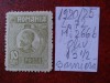 1920- Romania- Ferd. b. mic Mi266b-oliv-sarniera, Nestampilat