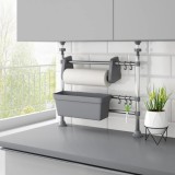 vidaXL Organizator de bucătărie reglabil, aluminiu