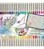 Set 48 markere acrilice impermeabile pentru pictat tesaturi si alte suprafete, multicolor
