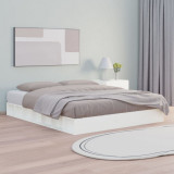 VidaXL Cadru de pat, alb, 140x200 cm, lemn masiv
