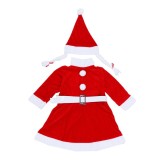 Costum craciunita pentru fata, varsta 7-9 ani, 3 piese, catifea