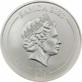 Samoa 2023 &ndash; 2 dolari - White Tiger 1 OZ , Monedă de argint, Australia si Oceania