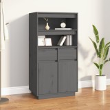 vidaXL Dulap &icirc;nalt, gri, 60x40x116,5 cm, lemn masiv de pin