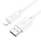 Cablu de date si incarcare rapida, Hoco X88, USB la Lightning, 2.4A, 1m, Alb