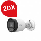 Pachet 20 bucati Camera de supraveghere AnalogHD 5MP lentila 2.8mm WL 40m ColourHunter UNV UAC-B125-AF28M-W SafetyGuard Surveillance