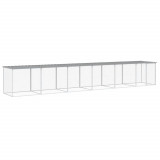 Cotet pui cu acoperis gri deschis 603x98x90 cm otel galvanizat GartenMobel Dekor, vidaXL