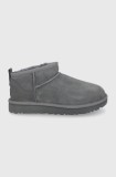 UGG cizme de zăpadă din piele &icirc;ntoarsă Classic Ultra Mini culoarea: gri 1116109.GREY