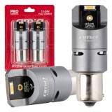 Becuri auto LED Full Canbus PY21W 2x1860 SMD portocalii amber 12V 24V AMiO, 2 diode, durata de viata pana la 50.000 ore, set 2 buc