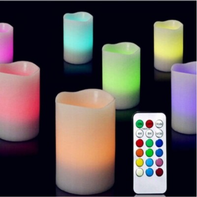 Set 3 lumanari cu led, cu 12 culori si telecomanda de control foto