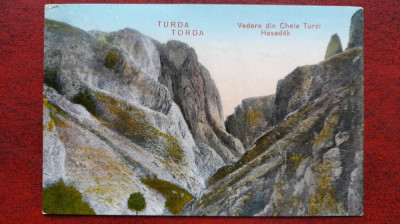 Turda-1925-Vedere din Cheile Turzi-C.P.circ. foto