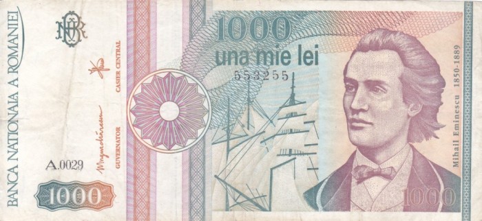 ROMANIA 1.000 lei 1991 VF!!!
