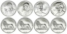 Congo 2004 - 1 franc, Papa Ioan Paul II, set 4 monede UN
