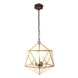 Cumpara ieftin Lustra sticla metal auriu sticla 40x40x145 cm