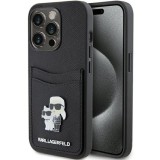 Husa pentru iPhone 15 Pro - Karl Lagerfeld Saffiano Cardslot (KLHCP15LSAPKCNPK) - Karl&amp;Choupette